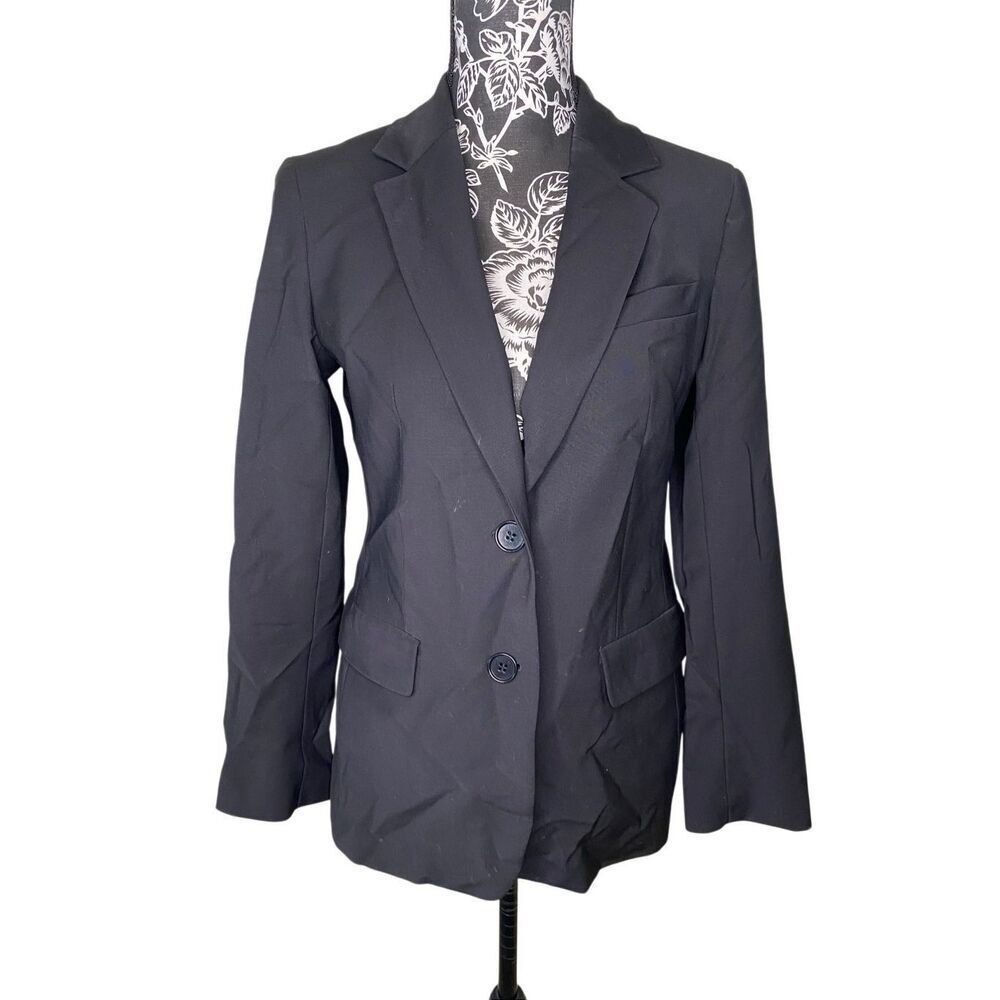Talbots Black Wool Blend Blazer Jacket Womens Size 6 Workwear Office Career Coat